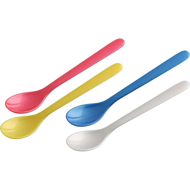 FACKELMANN 41510-Fackelmann 6 Eierlöffel, Frühstückslöffel, 14 cm, Farblich sortiert, Kunststoff