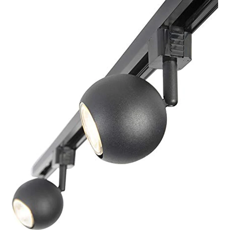 Qazqa Iconic Gissi Schienensystem Lampe, 3-flammig, Schwarz, 100cm, dimmbar, GU10 Fassung, ideal für Küche und Büro – Bild 5