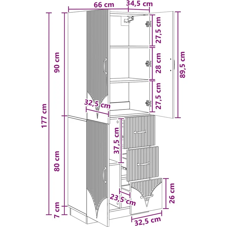 vidaXL Schrankset 2 pcs Altholz Holzwerkstoff 3416824 – Bild 8