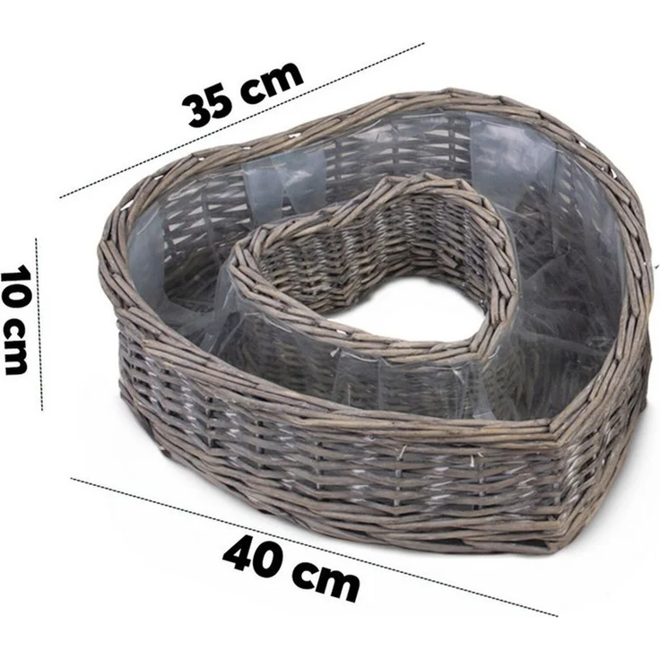 matches21 HOME & HOBBY Blumentopf Herz Pflanz-Schalen für außen runde Pflanzherzen grau 45, 55 cm (1 St), Blumen-Körbe als Pflanz-Körbe, Blumen-Schalen und Grabschmuck – Bild 3