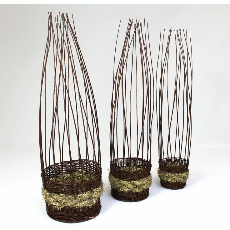 3er Set Pflanzkorb Blumenkorb Blumentopf Pflanzentopf Korb Übertopf Blumenkübel – Bild 3