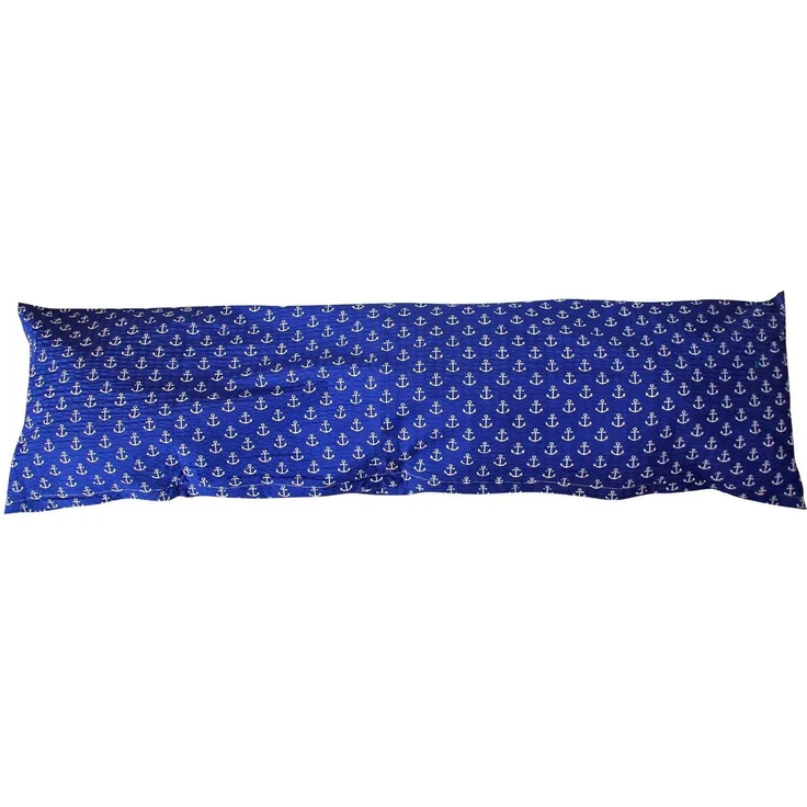 Heubergshop Seitenschläferkissenbezug, (1 Stück), Seersucker, 40x145cm, Anker in Blau und Weiß (389-2) – Bild 2
