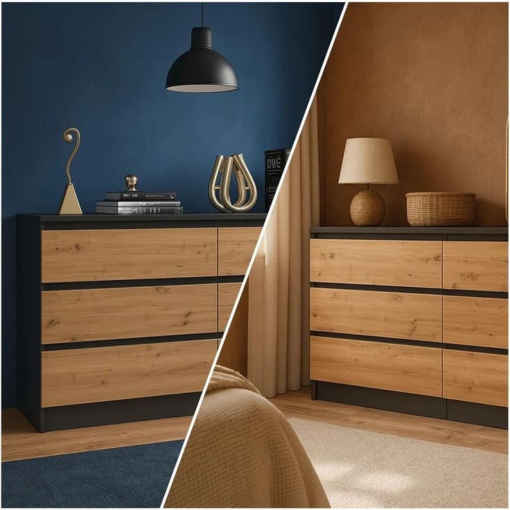 ibonto KOMMODE ANTHRAZIT / ARTISAN EICHE 40x138x75cm (H 75 x T 40 x B 138 cm) – Bild 3