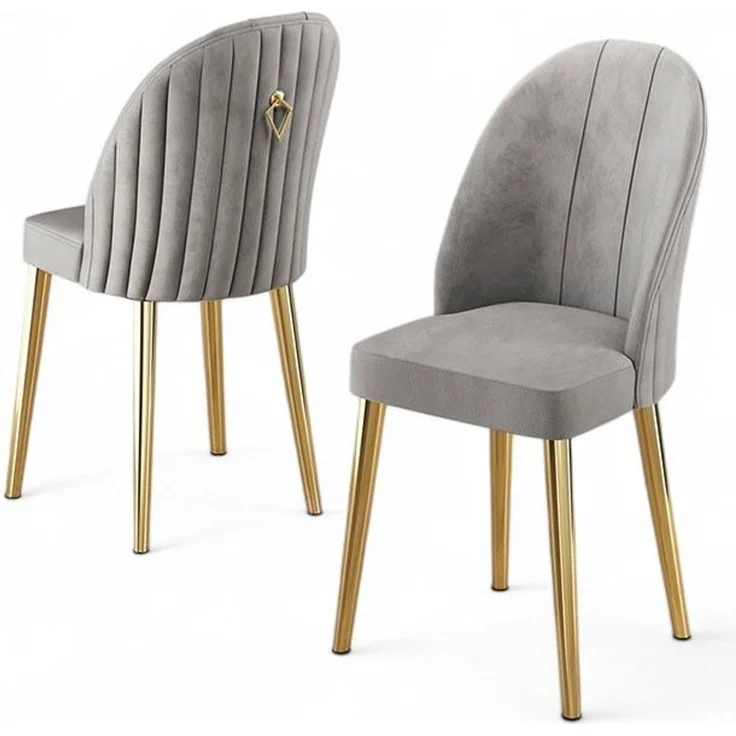 Skye Decor 'Mara - Grey, Gold' Stuhlset (2-teilig), Grau / Gold, 44 x 90 x 42 cm – Bild 2