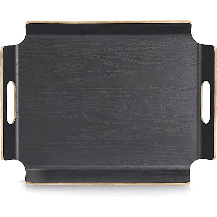 ZELLER 25655 Serviertablett, Holz/Wengefurnier schwarz, ca. 44,5 x 33,5 x 4,5 cm – Bild 2