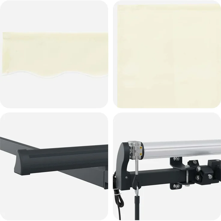 vidaXL Einziehbare Markise Creme 250 x 200 cm Stoff 3329360 – Bild 8