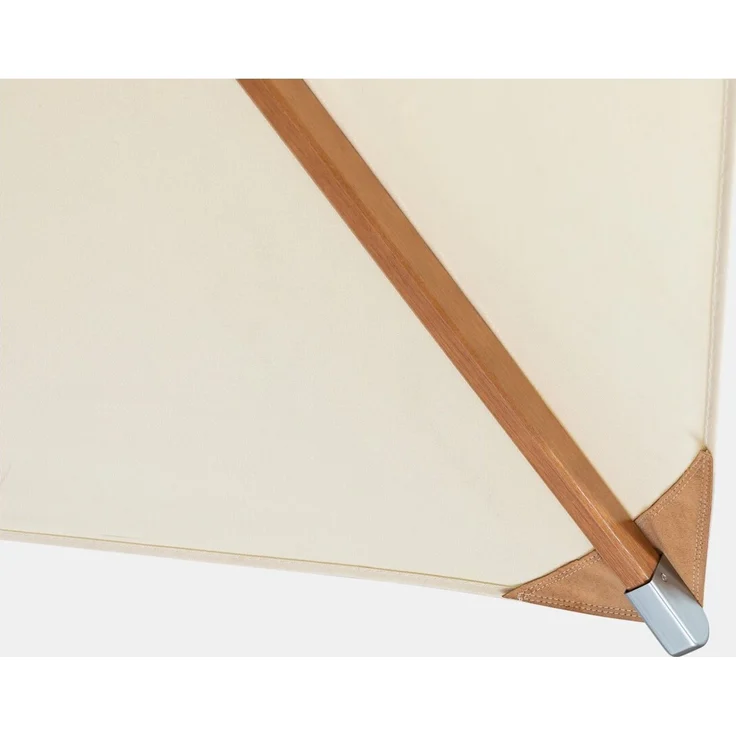Ampelschirm Capua - Teakholz Natur, Polyester-Stoff Ecru, 3x3 m – Bild 9