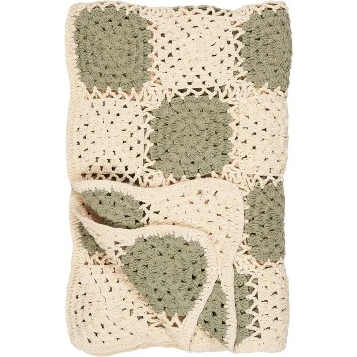 Wohndecke Plaid gehäkelt Karomuster, Ib Laursen