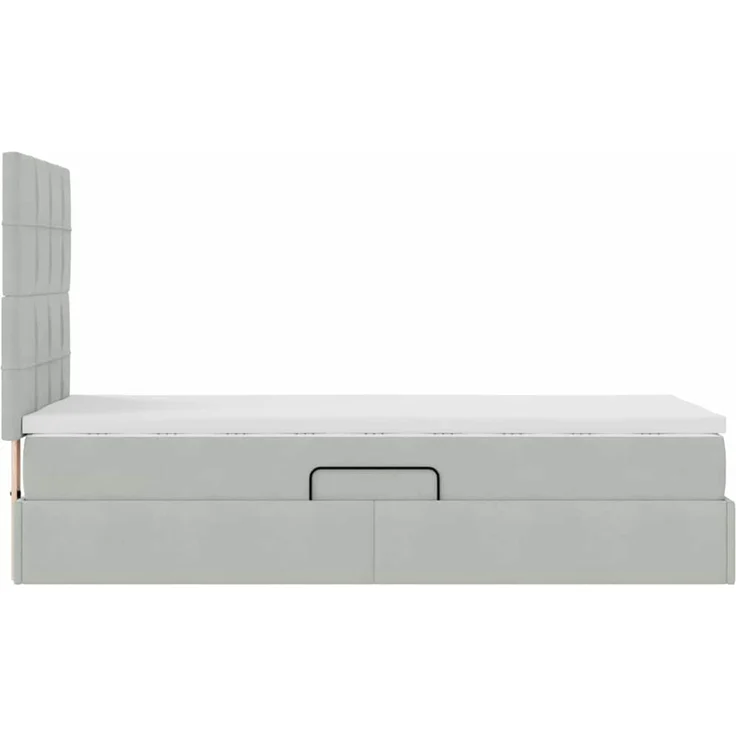 vidaXL LED-Speicherbett mit Matratze Hellgrau 90 x 200 cm Samt 3372639 – Bild 11