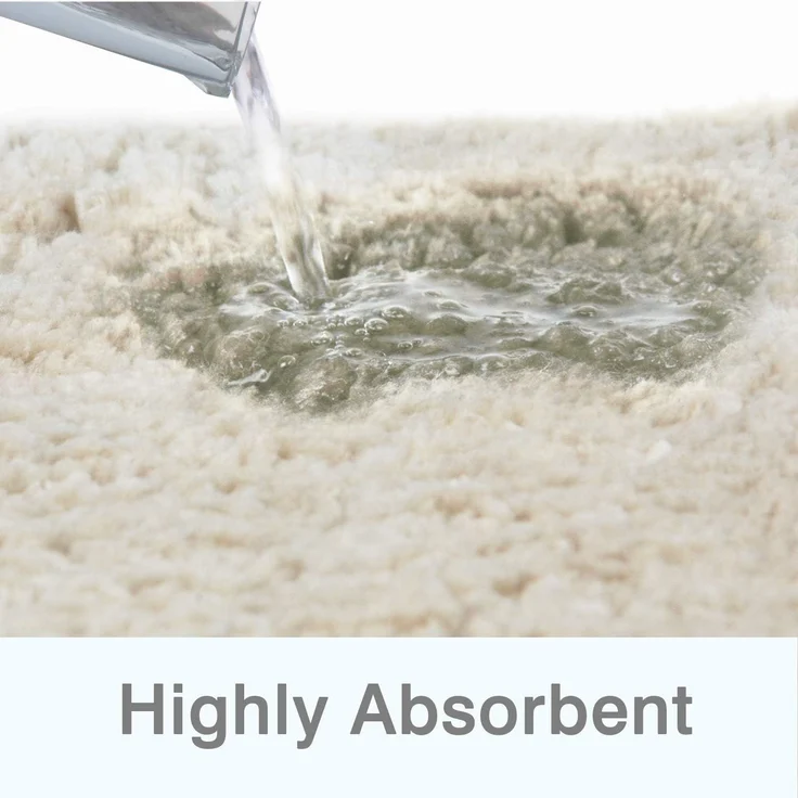 FCSDETAIL rutschfeste, Hochflor Badteppiche 70X120 cm, Maschinenwaschbare Badematte, Badvorleger mit Wasserabsorbierenden, Weichen Mikrofasern für Badewanne, Dusche und Badezimmer (Beige) – Bild 6