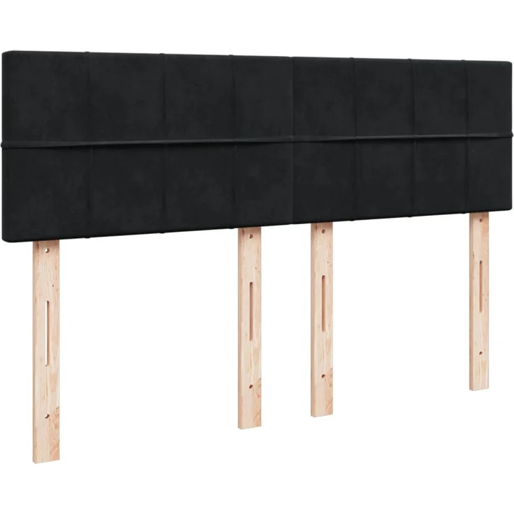 vidaXL Boxspringbett mit Matratze Schwarz 140x190 cm Samt 3286308 – Bild 8