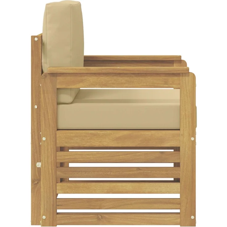 vidaXL 2 Stück Outdoor-Sofagarnitur Polyester Weiß und Beige 3439085 – Bild 4