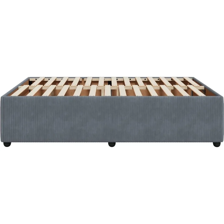 vidaXL Bettgestell ohne Matratze Dunkelgrau 140x190 cm Samt 3285007 – Bild 5