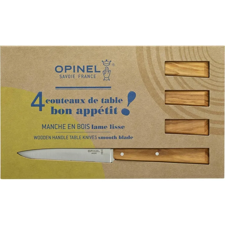 Opinel Table Bon Appétit N°125 South - Tafelmesser - 11 cm - gelber bis orangefarbener Griff (Packung mit 4)