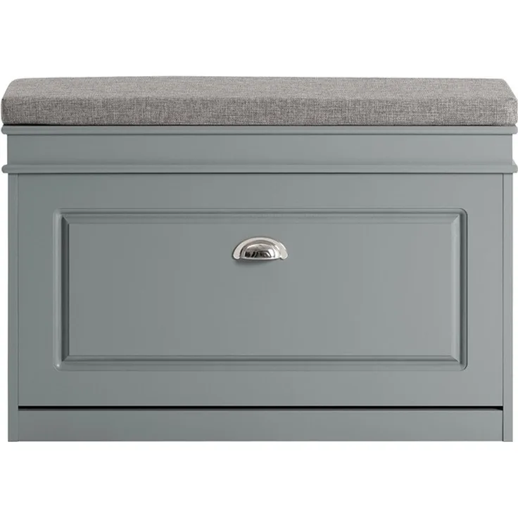 SoBuy FSR82-L-HG Schuhbank, MDF, Lackiert, Grau, 61 x 51 x 24 cm