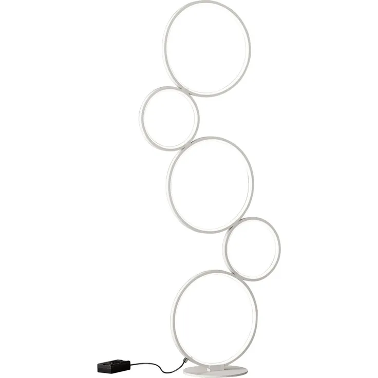 Trio Leuchten 'Rondo' LED-Stehleuchte, Metall weiß matt, inkl. 36 Watt LED, Fuß Dimmer