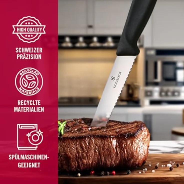 Victorinox 'Swiss Classic' Steakmesser, 6 tlg., Edelstahl schwarz, 11 cm – Bild 5