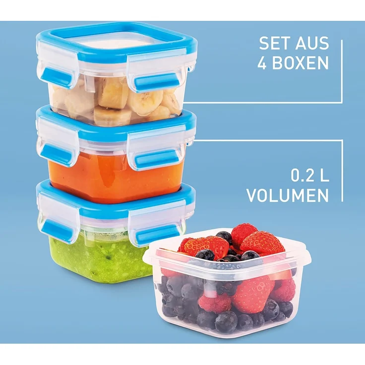 Emsa Frischhaltedose Clip & Close, Kunststoff, (Set, 8-tlg, 4 Frischhaltedose mit Deckel), dicht, hygienisch, unbedenklich, spülmaschinengeeignet – Bild 7