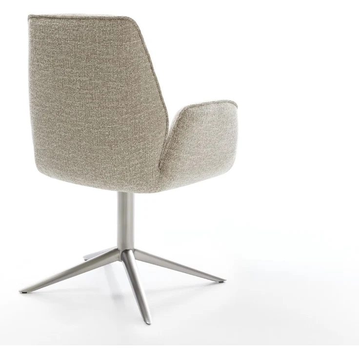 Drehstuhl Zoa-Flex Webstoff Soft Beige Fußkreuz Edelstahl 360° drehbar Wippfunktion Taschenfederkern – Bild 5