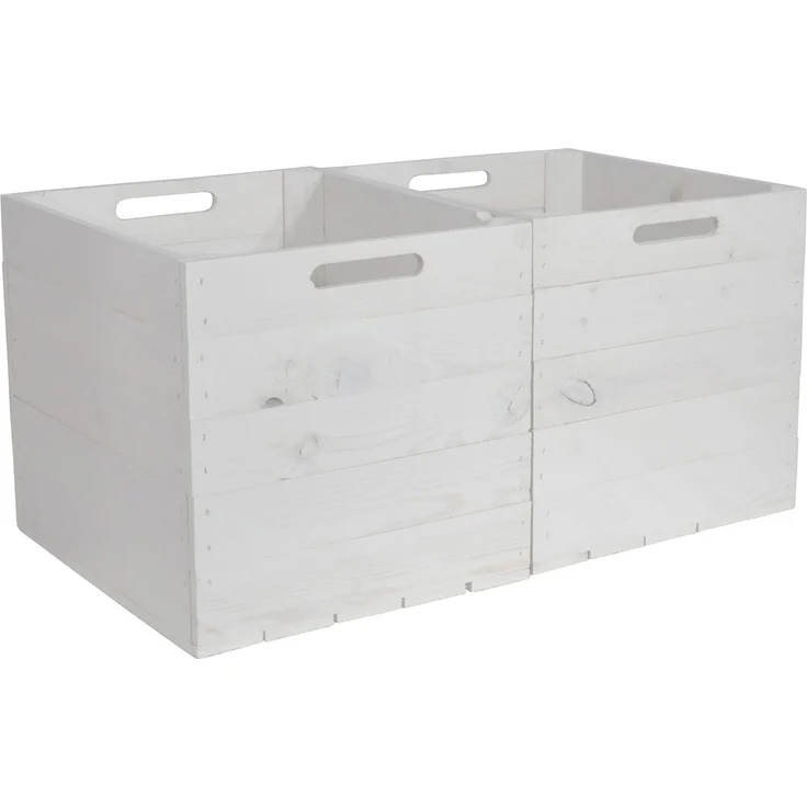 CHICCIE Holzkiste Kallax Aufbewahrungsbox Weiß 33x38x33cm (3 St) – Bild 2