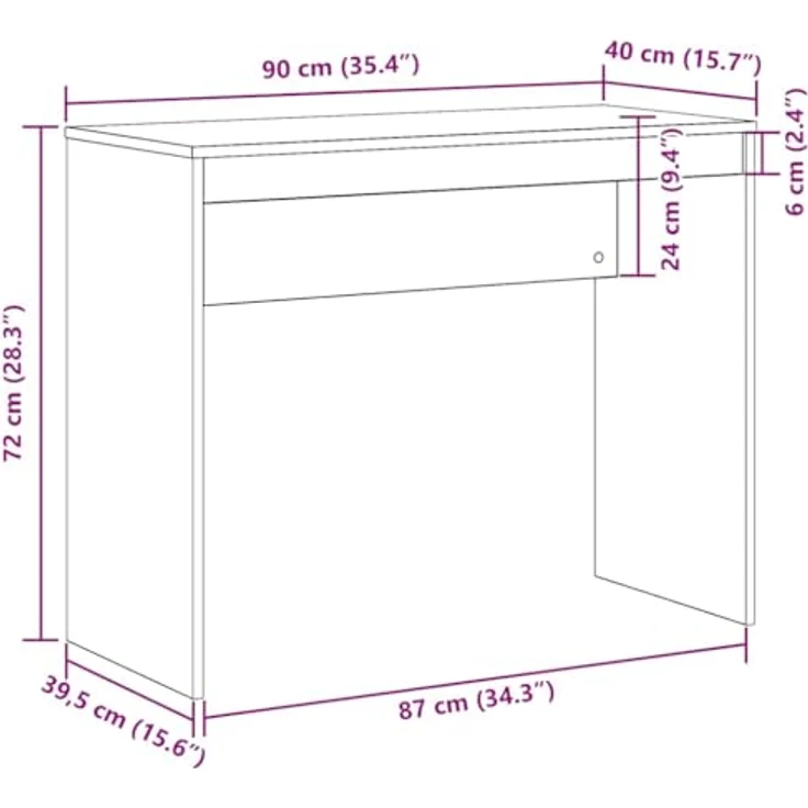 vidaXL Schreibtisch Altholz-Optik 90x40x72 cm Holzwerkstoff 855832 – Bild 4