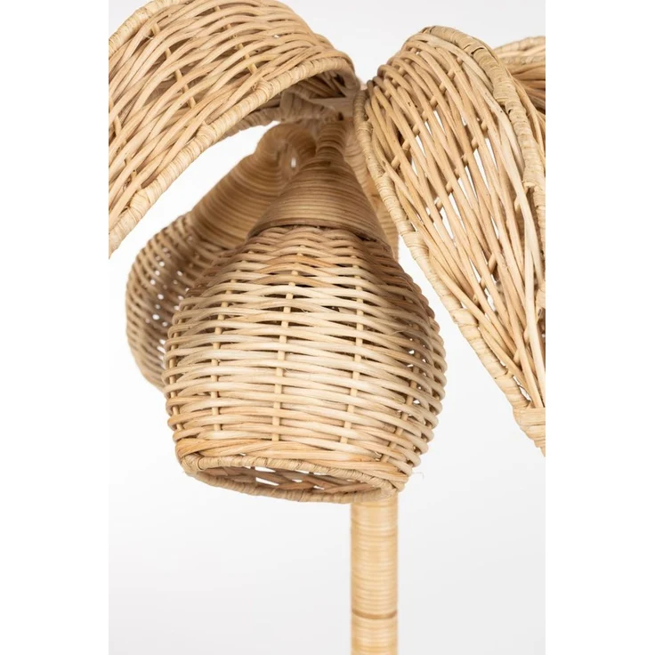 Tischlampe Palmtree mit geflochtenem Rattan, 3-flammig, Fassung E14 – Bild 2