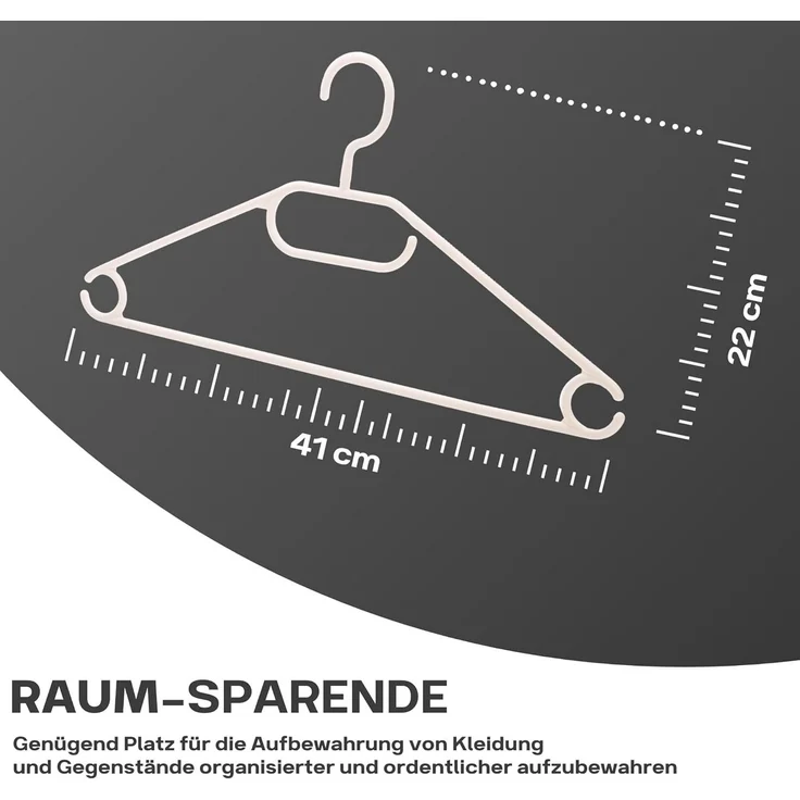 2friends Kleiderbügel Elegant Weiß Kleiderbügel 20 Stück - Platzsparend, mit 360° Drehbarem Haken, Premium Kunststoffbügel, rutschfest – Bild 3