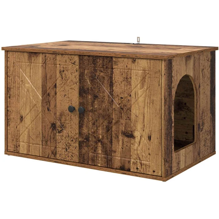 vidaXL Katzenhaus Altholz 85 x 55 x 50 cm Holzwerkstoff 8000732 – Bild 2