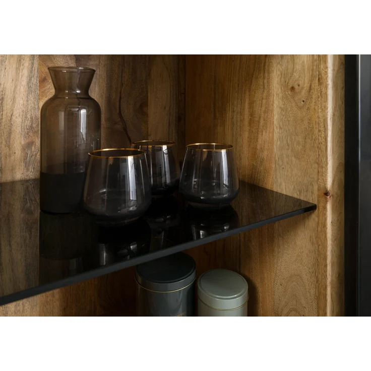 Buffet Mango 150x55x200 natur lackiert / Metall schwarz BLACKBURN #106 – Bild 6