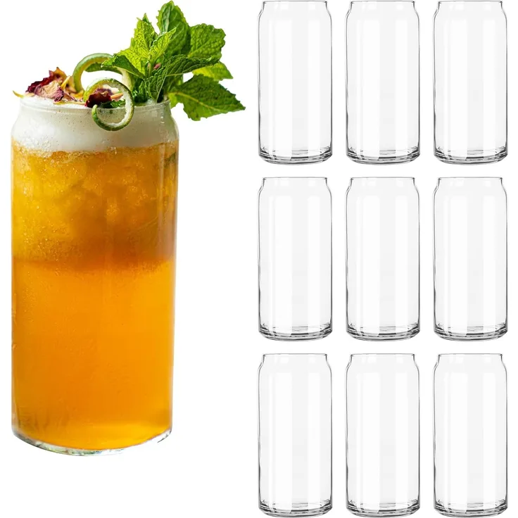 LIBBEY Gläser-Set Libbey Trinkglas, 12er Set -GLASS CANS-, 12-tlg, Glas, 591 ml, hochwertig verarbeitet, im modernen Design