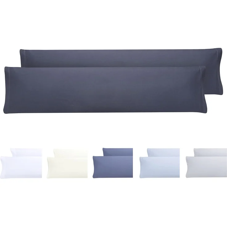 Kissenbezüge, extra weiche Mikrofaser, hypoallergen, Set mit 2 Kissenbezügen 150X40 cm Dunkelgrau