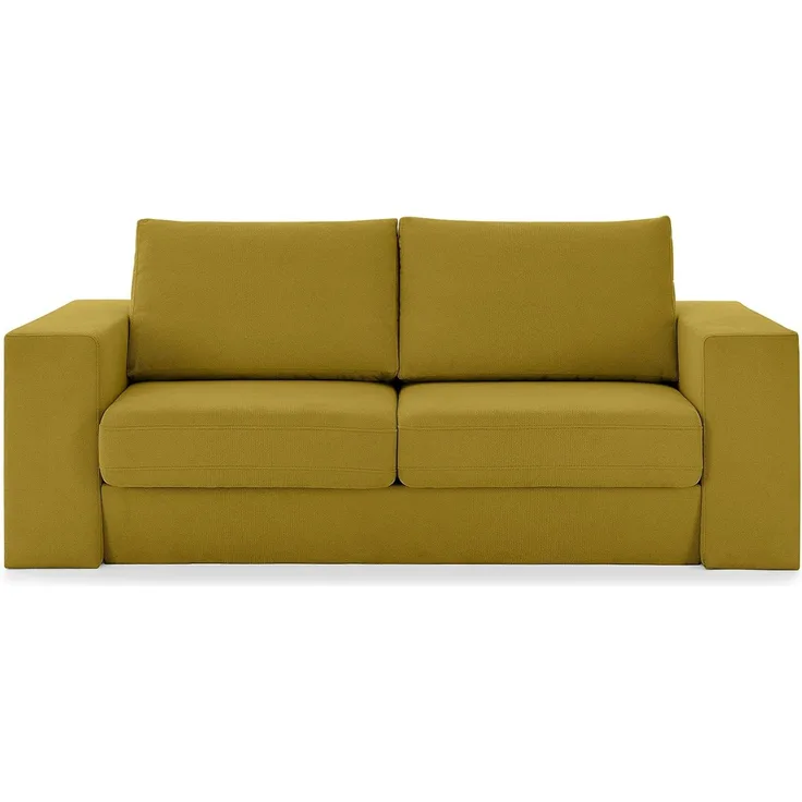 LOOKS by Wolfgang Joop Looks V-2 Designer Sofa mit Hockern und Regal, 2 Sitzer Couch, Funktionssofa, gelb, Sitzbreite 160 cm