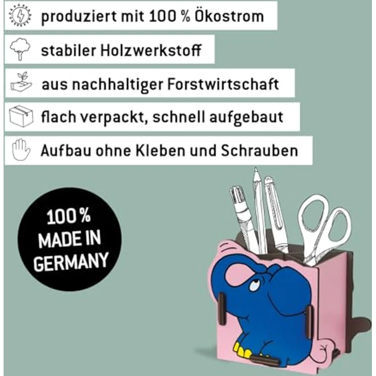 Werkhaus Stiftebox Stifte Köcher Halter Elefant von der Maus PP9827 – Bild 4