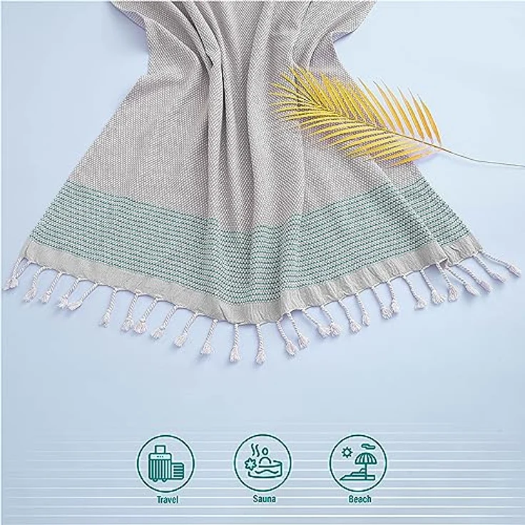 Turquoise Home Strandtuch Breeza XXL Strandtucher 100x200 cm 100% Baumwolle Saunahandtuch, (1-St) – Bild 5
