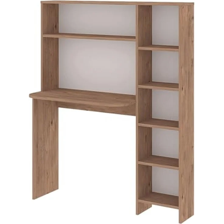 Schreibtisch mit Regal Onega 143 x 114 x 40 cm Holzfarben [en. casa] – Bild 3