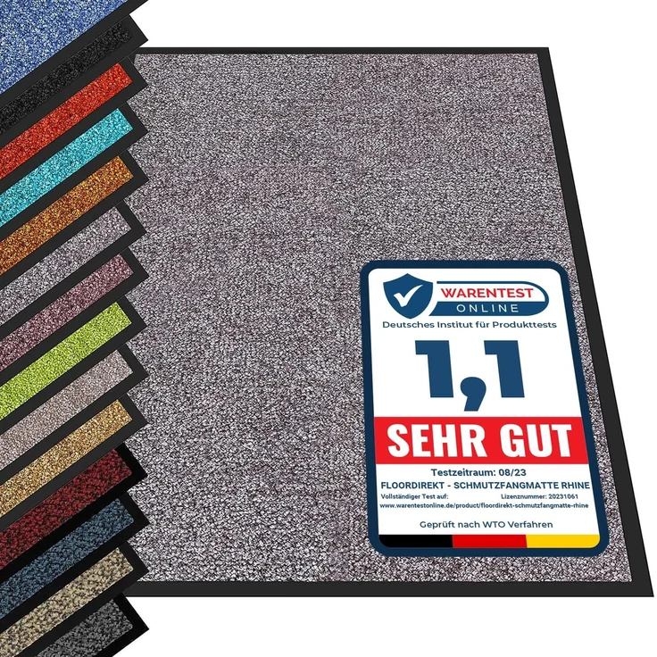 etm® Schmutzfangmatte - Fußmatte in vielen Größen - Türmatte Fußabstreifer für Haustür innen und außen (Grau, 90x120 cm)