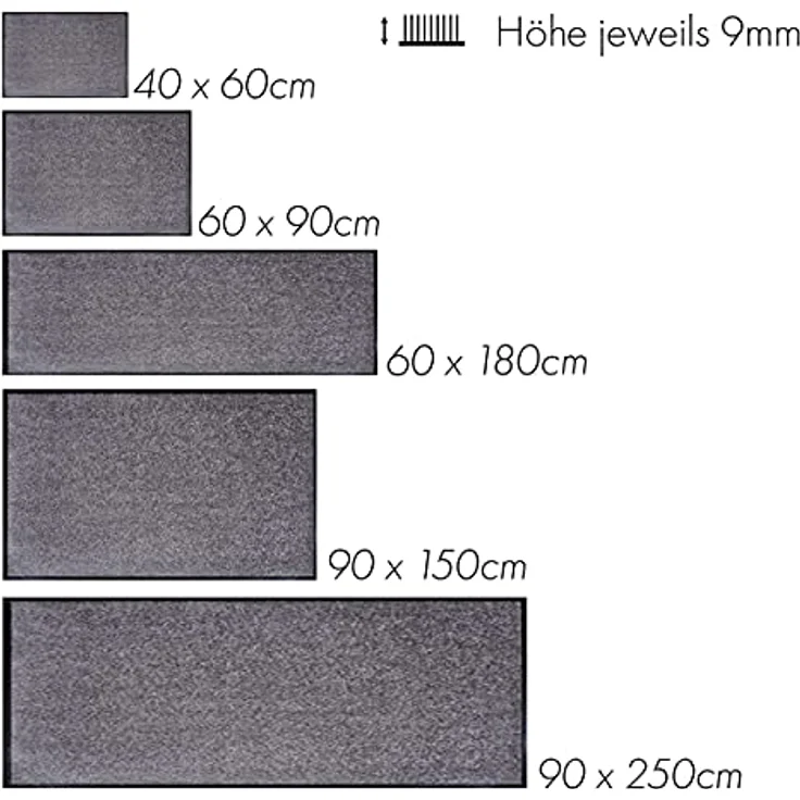 ASTRA Fußmatte Proper Tex 618, rechteckig, Höhe: 9 mm, Schmutzfangmatte, auch als Läufer, waschbar, In -und Outdoor geeignet – Bild 5
