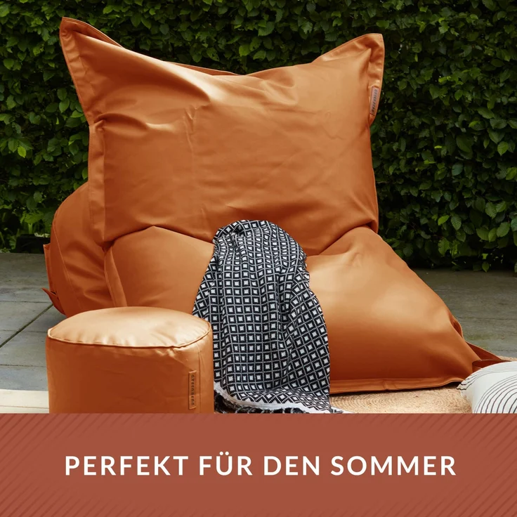 Green Bean® XXL Riesen-Sitzsack aus Kunstleder mit EPS Perlen Füllung - 140 x 180 cm 380 Liter - Bean Bag - - Cognac – Bild 6