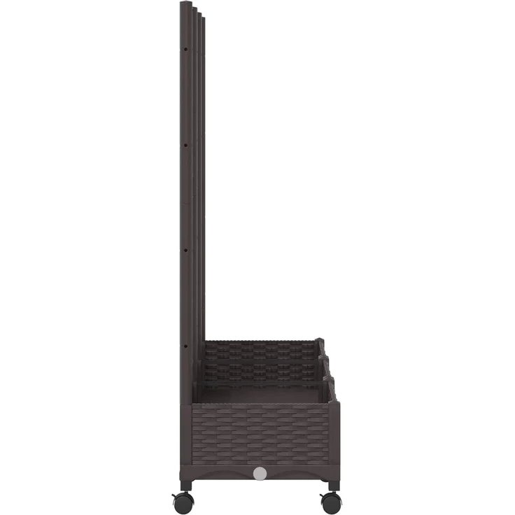 vidaXL Pflanzkübel mit Spalier und Rädern Braun 120 x 40 x 131,5 cm PP 3423051 – Bild 4