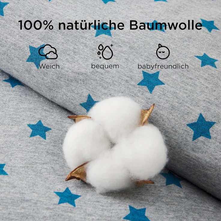 Duomiaomiao Baby Schlafsack mit Füßen 3.5 tog, winterschlafsack 100% Baumwolle Baby, Mädchen mit Schlafsack, Cartoon-Laub (Pentagramm/65CM) – Bild 5