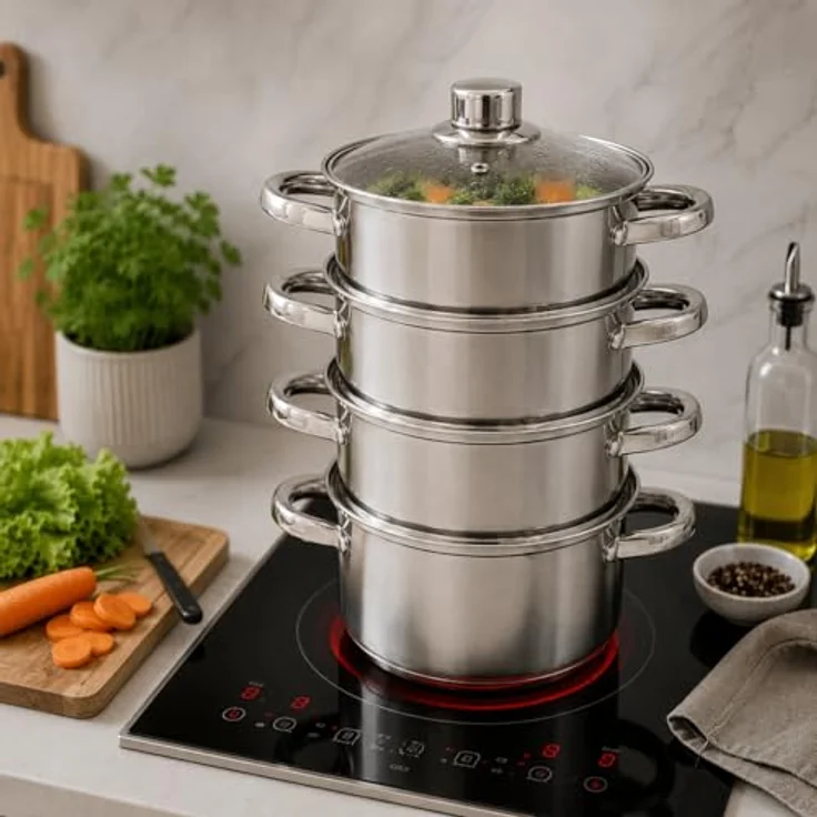 Kinghoff Kinghoff Dampfgartöpfe 2,5l 18cm 5 Stück KH3317 – Bild 7