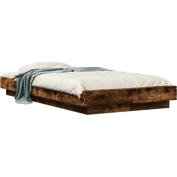 vidaXL Bodenbettgestell Geräucherte Eiche 80 x 210 cm Holzwerkstoff 3429701 – Bild 2