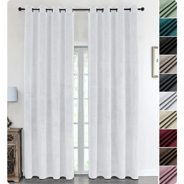 Beautex Verdunkelungsvorhang Samt Vorhang Ösen Gardine Velvet blickdicht abdunkelnd (1 St), Ösen, abdunkelnd – Bild 1