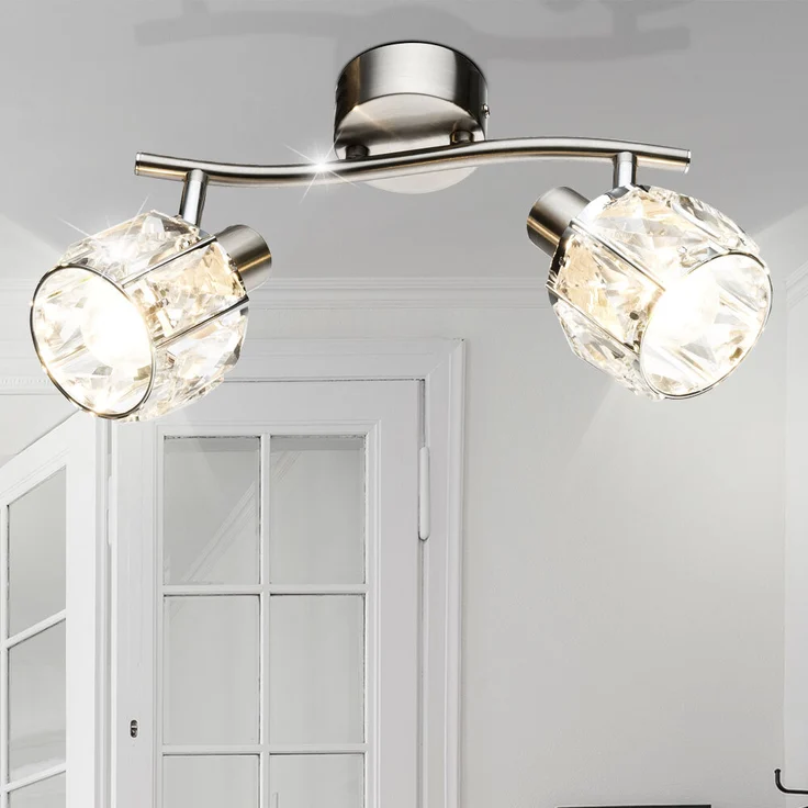 Deckenstrahler, Spots beweglich, Glaskristalle, Chrom, KRIS – Bild 6