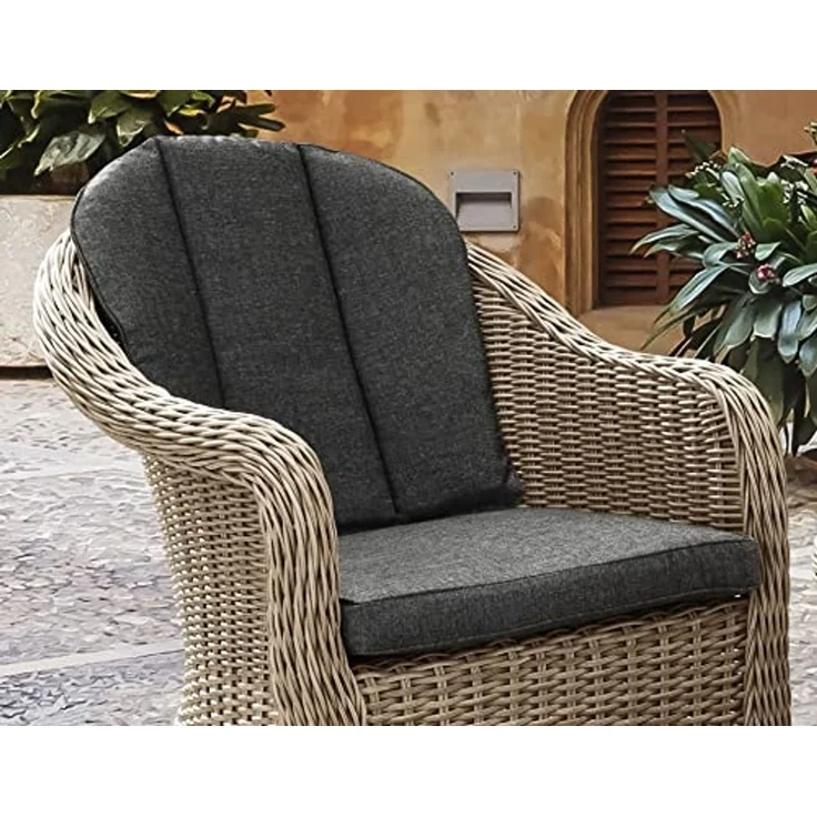 Destiny Balkonset MALAGA, (7-tlg, 2x Sessel, 1x Beistelltisch, inkl. Auflagen), Aluminium, Polyrattan – Bild 3