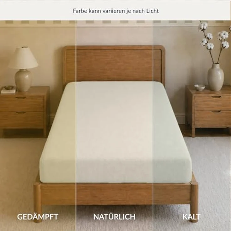 Twinzen Spannbettlaken Baumwoll-Jersey 70x160 Beige Steghöhe 15 cm | Weich & hautfreundlich · Atmungsaktiv · Rundumgummi für sicheren Halt · Waschbar bei 60 °C · OEKO-TEX zertifiziert – Bild 6