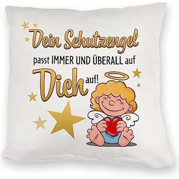 speecheese Dekokissen Schutzengel Kuschelkissen mit Spruch