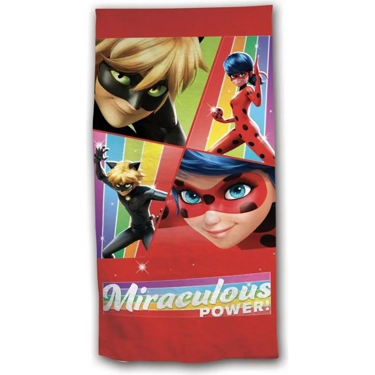 Miraculous - Ladybug Strandtuch Miraculous Ladybug und Cat Noir Badetuch XL, Mikrofaser, 70x140 cm