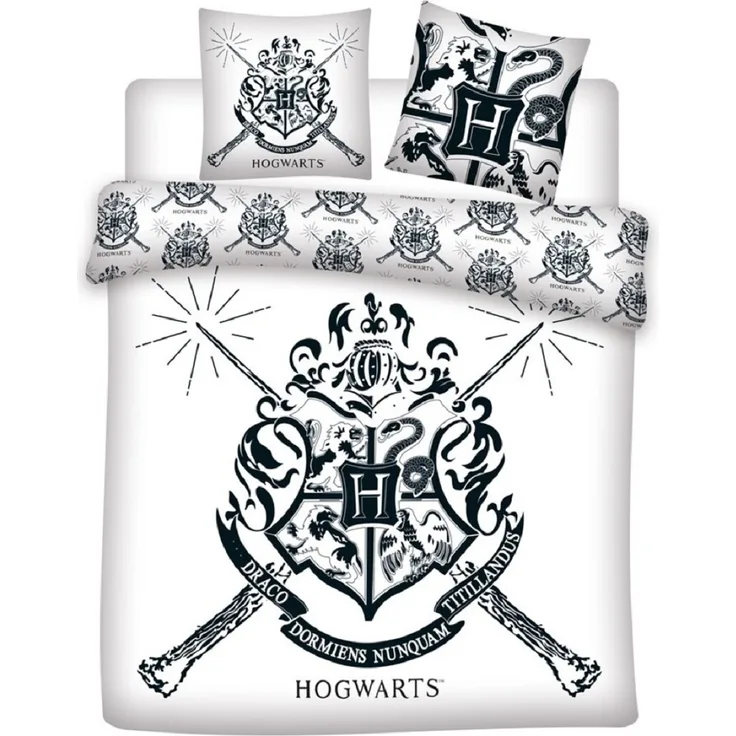 Harry Potter 3-teiliges Bettwäsche-Set – 1x Deckenbezug (240x220) & 2x Kissenbezug (65x65 cm) aus Polycotton