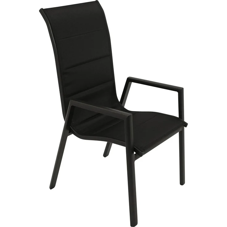 DEGAMO LAGOS II Gartengarnitur, Aluminium, anthrazit, 7-teilig (6x Stapelsessel, 1x Ausziehtisch 195/255x120cm) – Bild 2
